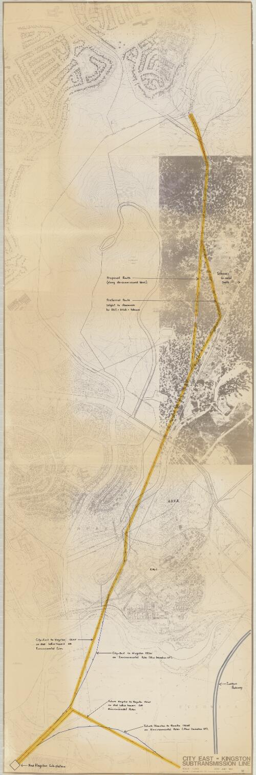 City east - Kingston, subtransmission line [cartographic material] / National Capital Development Commission
