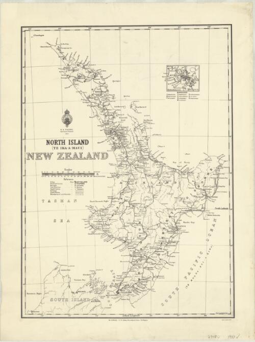 North Island (Te Ika-a-Maui), New Zealand / drawn by W.G. Harding