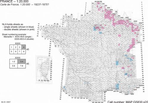 Carte de France, 1:20 000 [cartographic material] / dressé, dessiné et publié par l'Institut géographique national, Service géographique de l'armée
