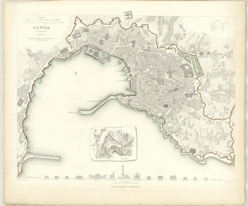 Genoa. (Genova). (Gènes) [cartographic material] / Drawn by W. B. Clarke ; engraved by B. R. Davies