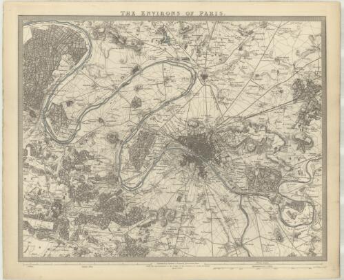 The Environs of Paris. [cartographic material] / J. & C. Walker, sculpt