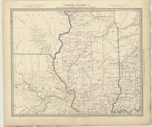 North America. Sheet IX, Parts of Missouri, Illinois and Indiana [cartographic material] / published under the superintendence of the Society for the Diffusion of Useful Knowledge ; engraved by J. & C. Walker