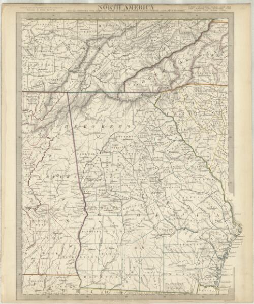 North America. Sheet XII, Georgia, with Parts of North and South Carolina, Tennessee, Alabama, and Florida [cartographic material] / published under the superintendence of the Society for the Diffusion of Useful Knowledge ; J. & C. Walker, sculpt