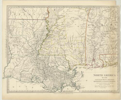 North America. Sheet XIII, Parts of Louisiana, Arkansas, Mississippi, Alabama and Florida [cartographic material] / published under the superintendence of the Society for the Diffusion of Useful Knowledge ; engraved by J. & C. Walker