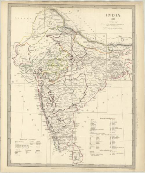India XII. Index map. [cartographic material] / J. & C. Walker, sculpt