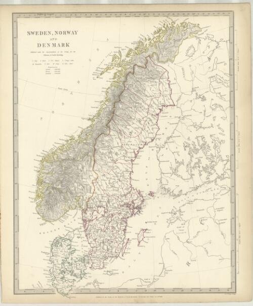 Sweden, Norway and Denmark [cartographic material] / J. & C. Walker, sculpt