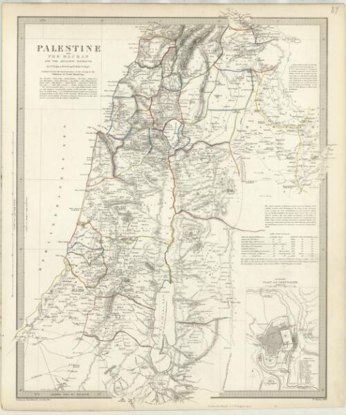 Palestine with the Hauran and the Adjacent Districts [cartographic material] / by W. Hughes