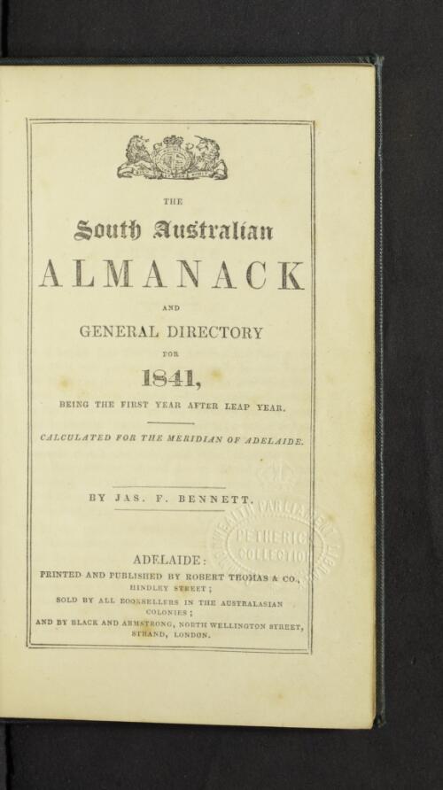 South Australian almanack and general directory for