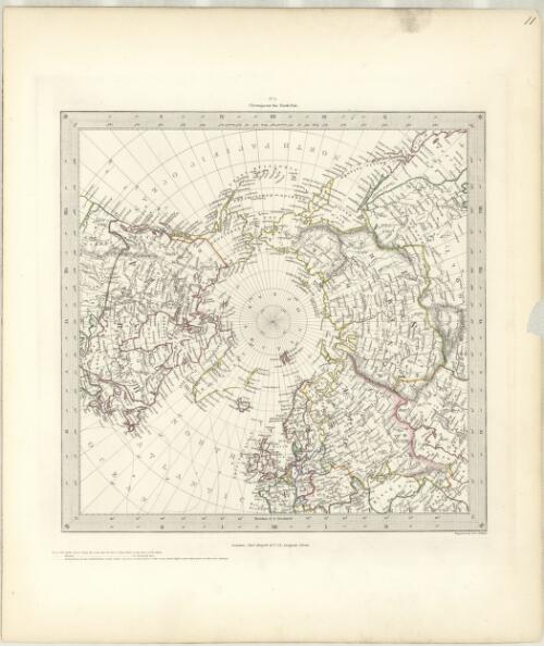 [World on Gnomic Projection, V., From North Pole 45 ̊N. Lat] [cartographic material] / J. & C. Walker, sculpt