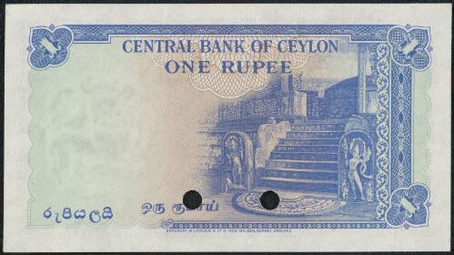 Specimen banknotes issued by the Central Bank of Ceylon, 1951-1968 [manuscript]