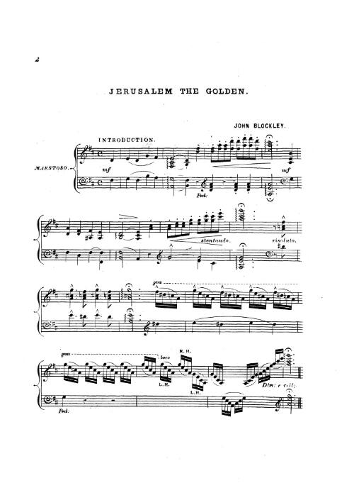 Jerusalem the golden [music] / Alexander Ewing