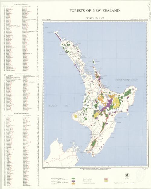Forests of New Zealand / compiled in Head Office by R.W. Fisher [cartographic material]