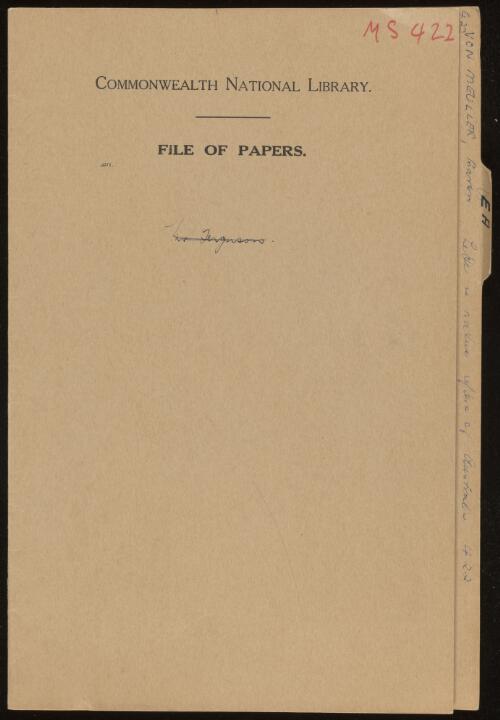 Collection of papers relating to Ellis Rowan 1892-1956 (bulk 1892-1896) [manuscript]