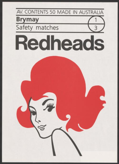 Brymay Redheads : Safety matches av. contents 50 made in Australia