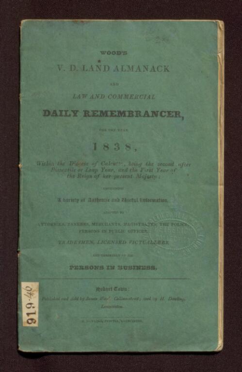 Wood's V.D. Land almanack and law and commercial daily remembrancer