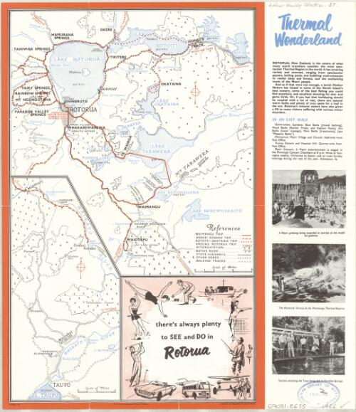New Zealand Rotorua sightseeing map [cartographic material] / drawn by the Department of Lands & Survey