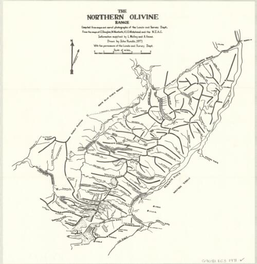 The northern Olivine Range / compiled from maps and aerial photographs of the Lands and Survey Dept. from the maps of C. Douglas [and others] ; information supplied by L. Molloy and A. Heine; drawn by John Rundle