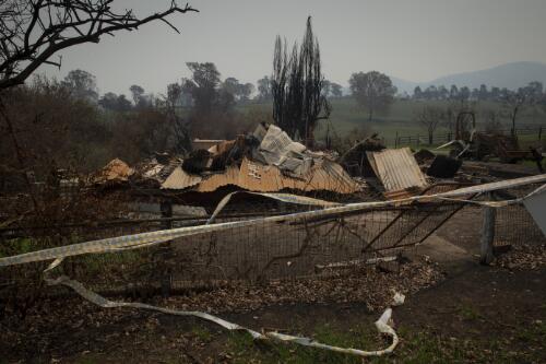 Property destroyed from the New Year's Eve bushfires that swept through the main street of Cobargo, New South Wales, 24 January, 2020 / Matthew Abbott