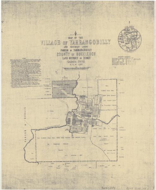 Map of the Village of Yarrangobilly and suburban lands : Parish of Yarrangobilly, County of Buccleuch, Land District of Tumut, Gadara Shire, N.S.W. 1925 / compiled, drawn and printed at the Department of Lands, Sydney, N.S.W