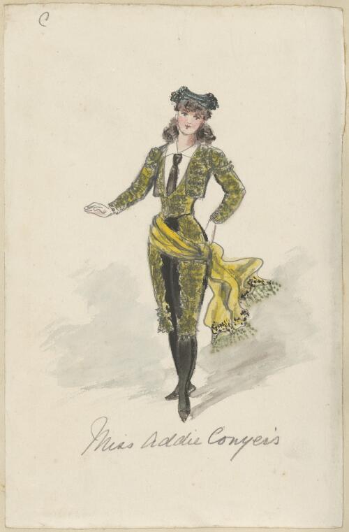 Costume design for Miss Addie Congers in Carmen up to data, approximately 1892