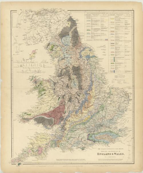 The inland navigation, railroads, geology and minerals of England & Wales [cartographic material] / by J. Arrowsmith