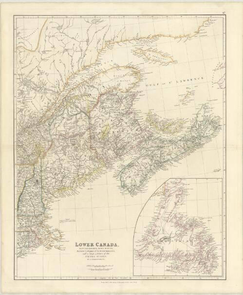Lower Canada [cartographic material] : New Brunswick, Nova Scotia, Prince Edwards Id. Newfoundland, and a large portion of the United States / by J. Arrowsmith