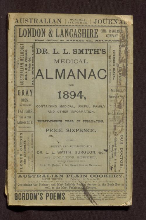 Dr. L.L. Smith's medical almanac