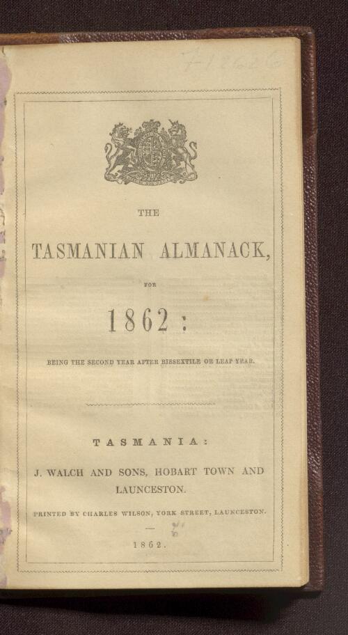 The Tasmanian almanack for