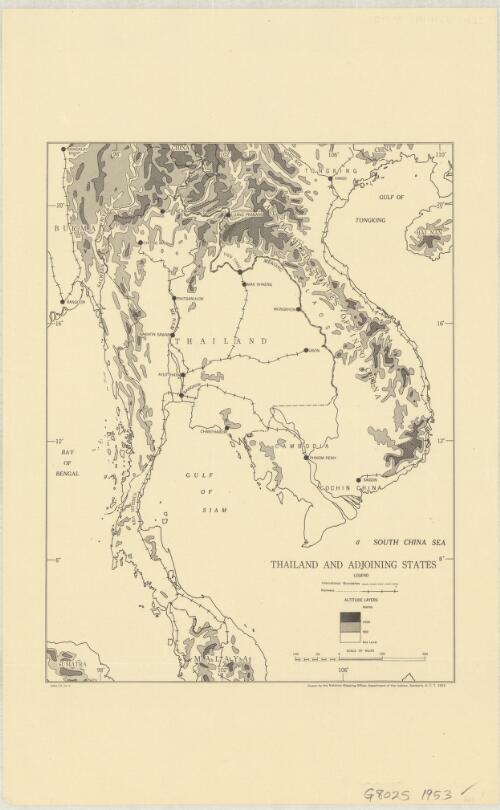 Thailand and adjoining states [cartographic material] / drawn by the National Mapping Office, Department of the Interior