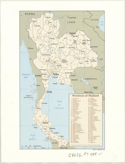 Provinces of Thailand [cartographic material]