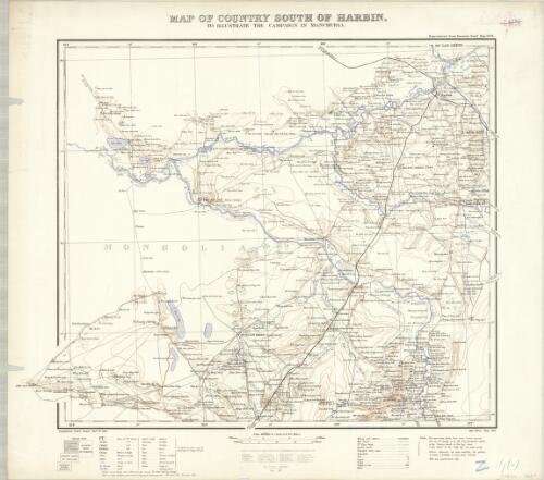 Map of country south of Harbin : to illustrate the campaign in Manchuria