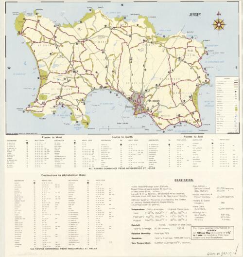 Map of Jersey / issued by the States of Jersey Tourism Committee ; produced by Hunting Surveys Ltd