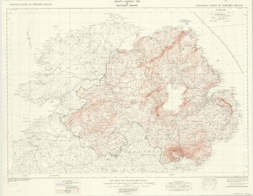 Gravity anomaly map of Northern Ireland / made and printed by the Ordnance Survey for the Geological Survey of Northern Ireland ; Geological survey of Northern Ireland