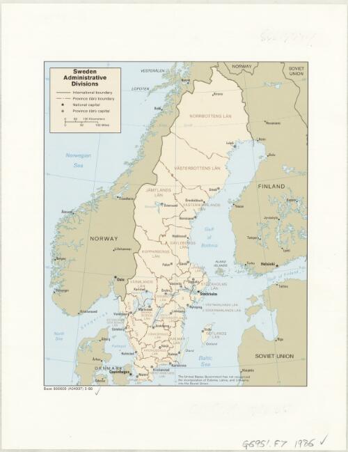Sweden [cartographic material]: administrative divisions