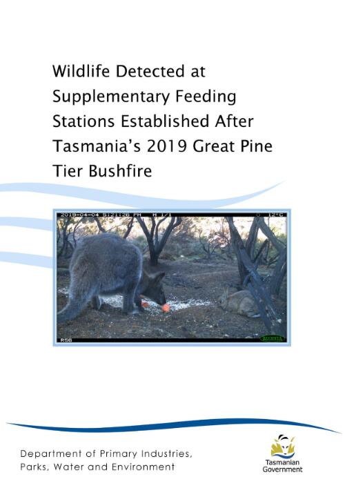 Wildlife detected at supplementary feeding stations established after Tasmania's 2019 Great Pine Tier bushfire / Michael Driessen and Rosemary Gales ; Department of Primary Industries, Parks, Water and Environment