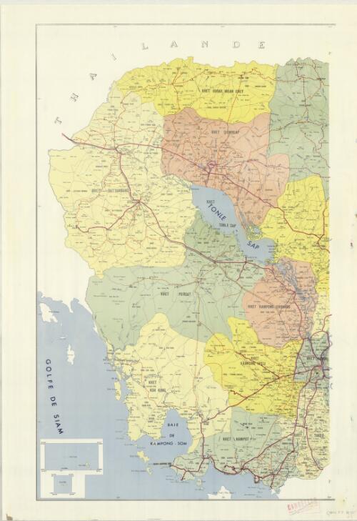 Royaume du Cambodge, carte administrative et routiere [cartographic material] / dresse, dessine et publie par le Service geographique des F.A.N.K