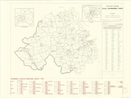 Northern Ireland local government areas : provisional district electoral areas - 1972 / Ordnance Survey of Northern Ireland