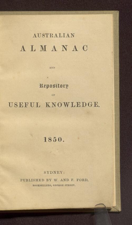Australian almanac and repository of useful knowledge