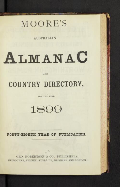 Moore's Australian almanac and country directory for the year
