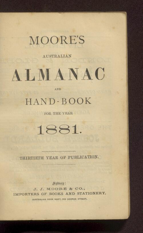 Moore's Australian almanac and hand-book for the year