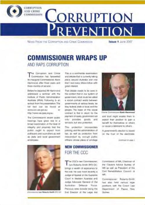 Corruption prevention : news from the Corruption and Crime Commission / Corruption and Crime Commission