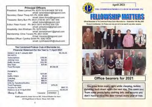 Burnside combined fellowship matters / Combined Probus Club of Burnside