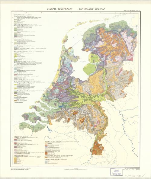 Generalized soil map = Globale bodemkaart / Soil Survey Institute