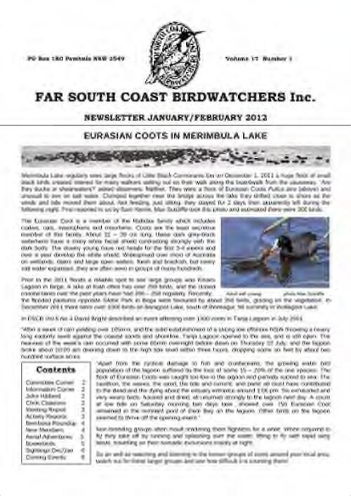 Far South Coast Birdwatchers Newsletter / Far South Coast Birdwatchers