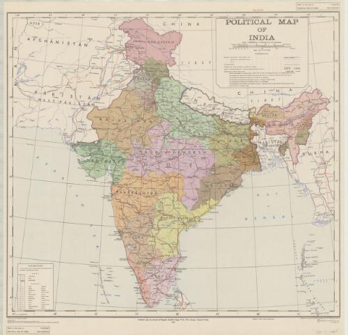 Political map of India / published under the direction of Surveyor general of India