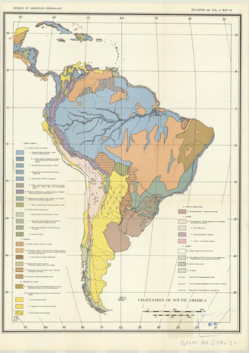 Vegetation of South America [cartographic material] / Bureau of American Ethnology