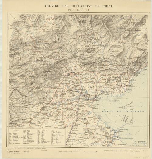 Théâtre des opérations en Chine : Pei-Tché-Li / dressé, héliogravé, et publié par le Service géographique de l'Armée (juillet 1900)