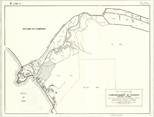 Plan topographique de l'arrondissement de Chaudoc, ancien Hatien [cartographic material]