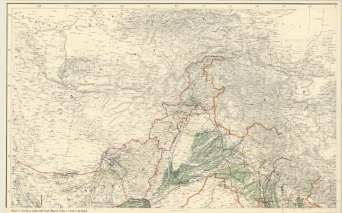 Railway, canal and road map of India, 1916 / Survey of India