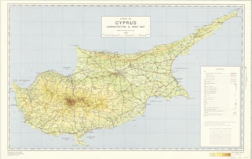 Survey of Cyprus administration & road map. Compiled, drawn and printed by Dept. of Lands & Surveys
